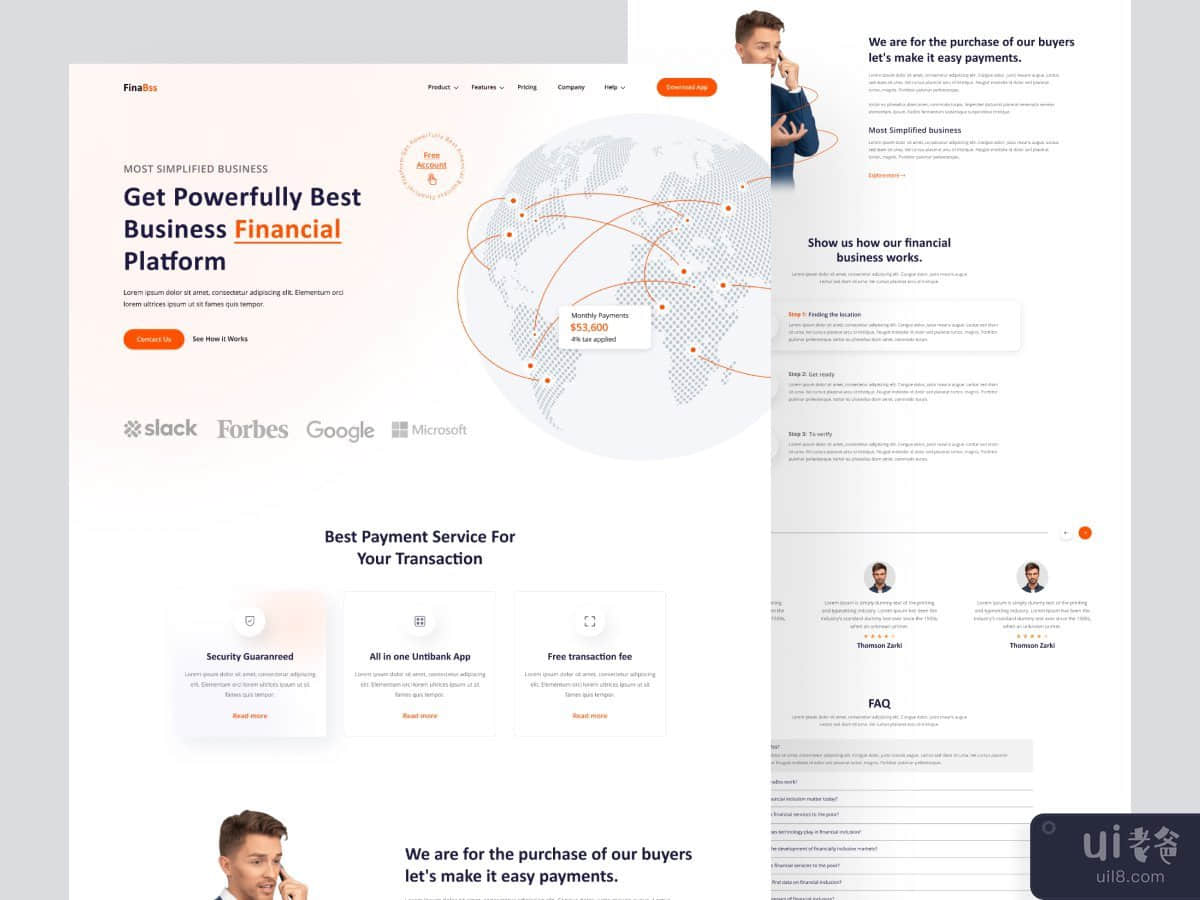 Financial landing page