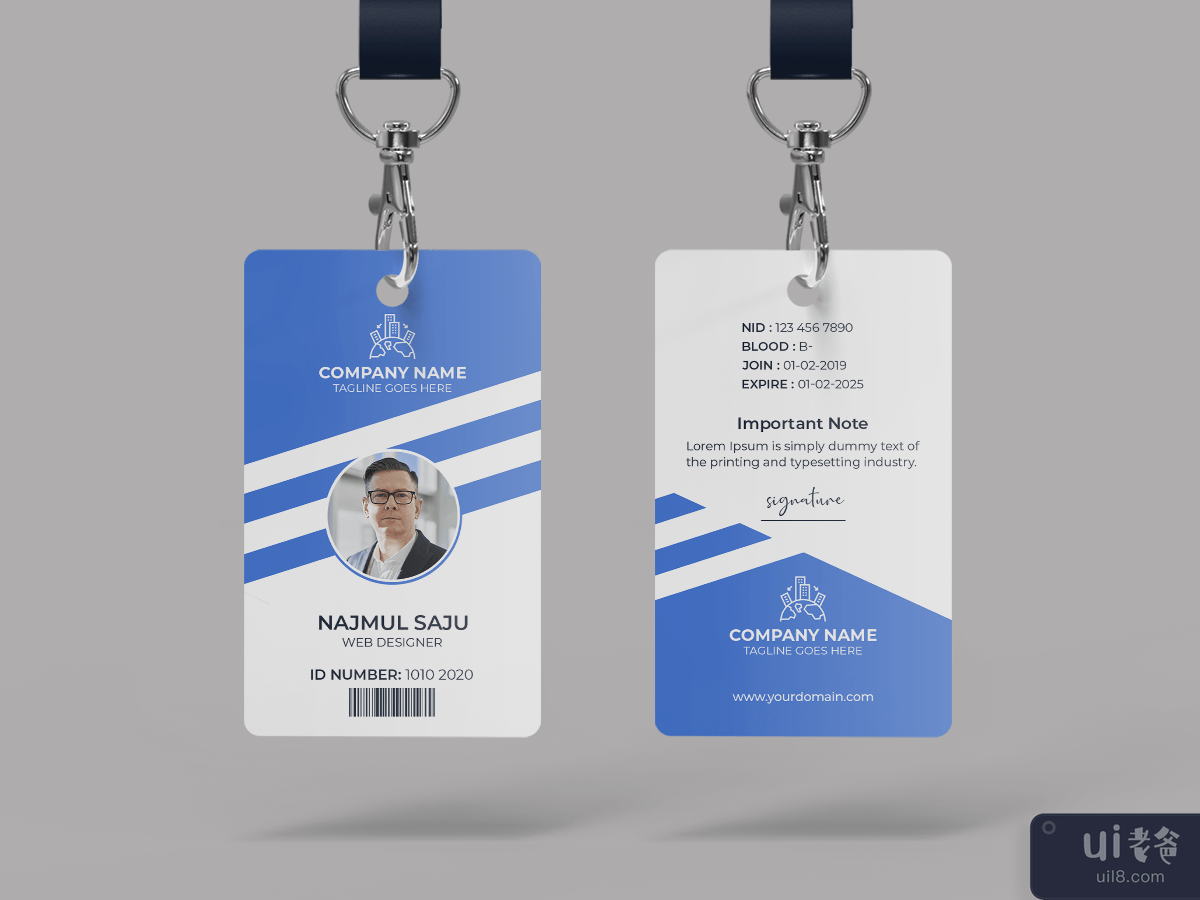 Creative ID Card Template Blue