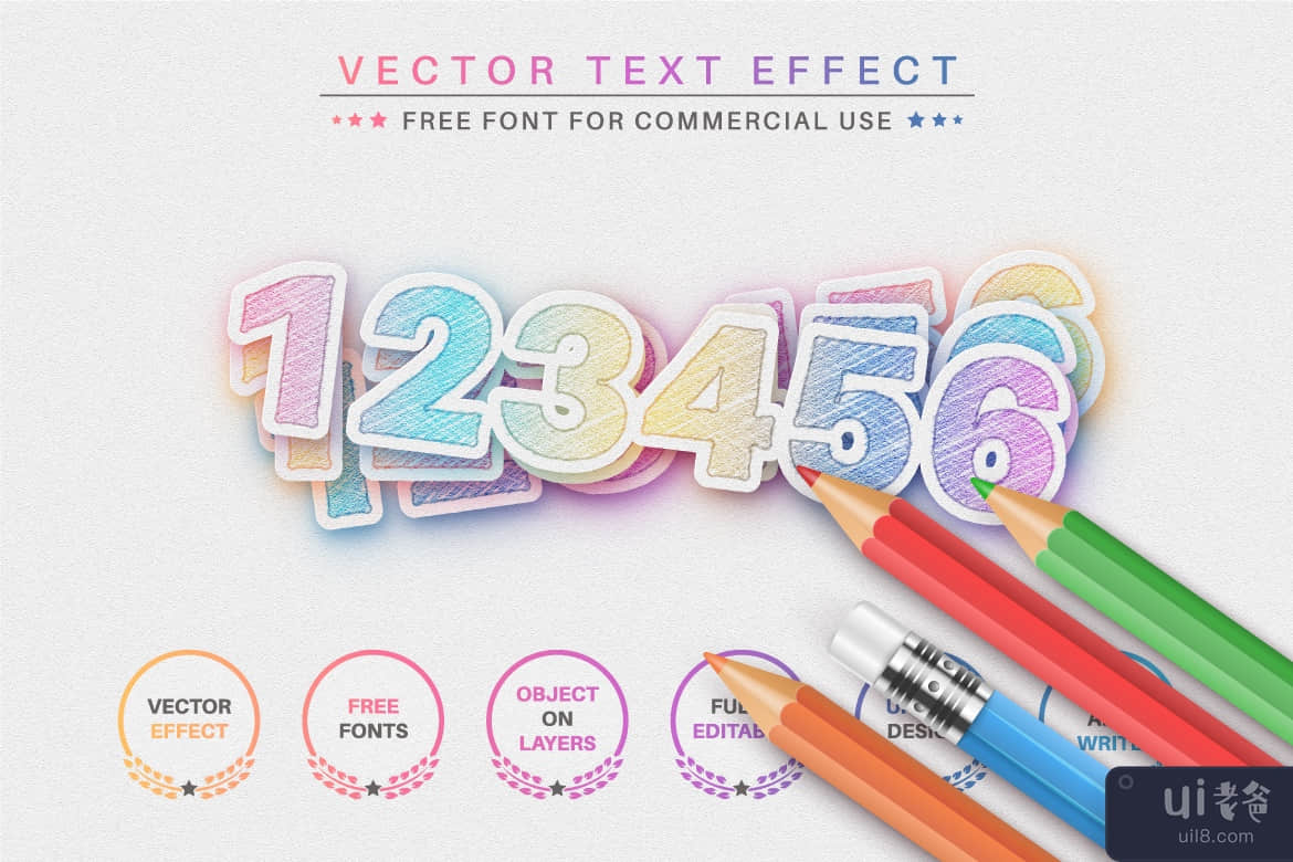 独角兽贴纸 - 可编辑的文字效果，字体样式(Unicorn Sticker - Editable Text Effect, Font Style)插图2