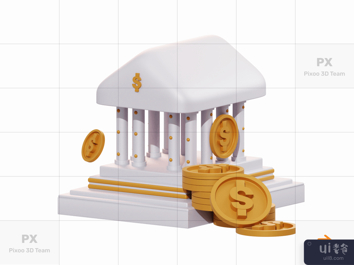 Nabungo - 3D Business Finance Set _ Bank