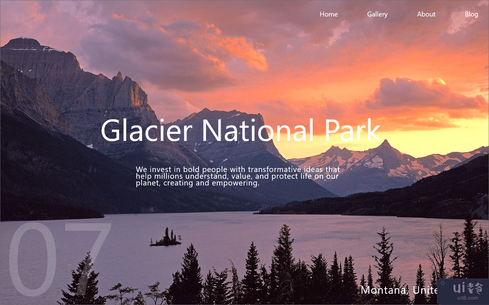 冰川国家公园网页登陆页面(Glacier National Park Web Landing Page)插图