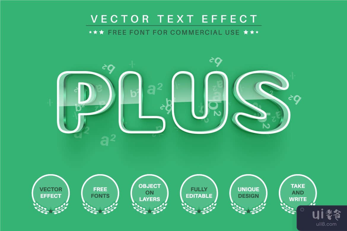 代数 - 可编辑的文本效果，字体样式(Algebra - Editable Text Effect, Font Style)插图4