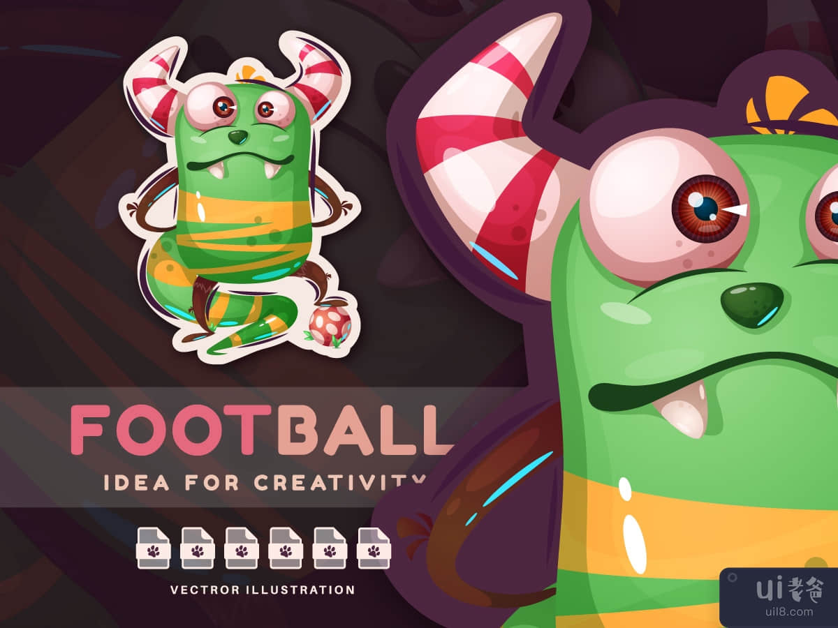 Monster Play Soccer - Cute Sticker