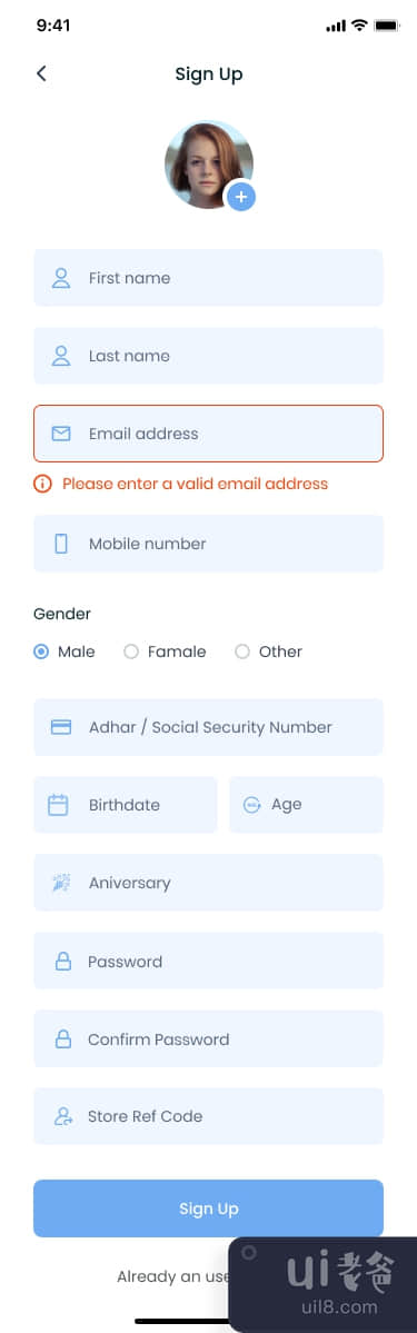移动应用程序的注册和登录屏幕(Sign Up and Sign In Screens for Mobile App)插图2