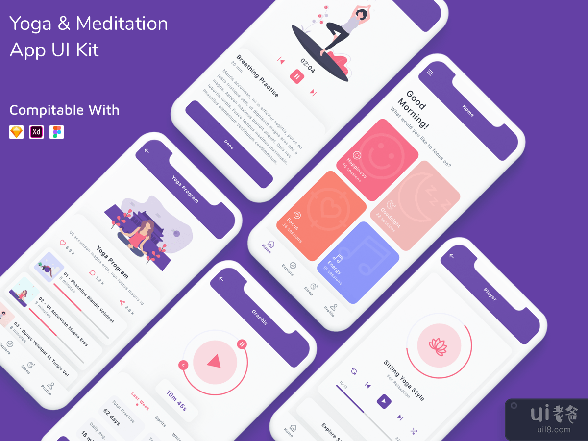Yoga & Meditation App UI Kit
