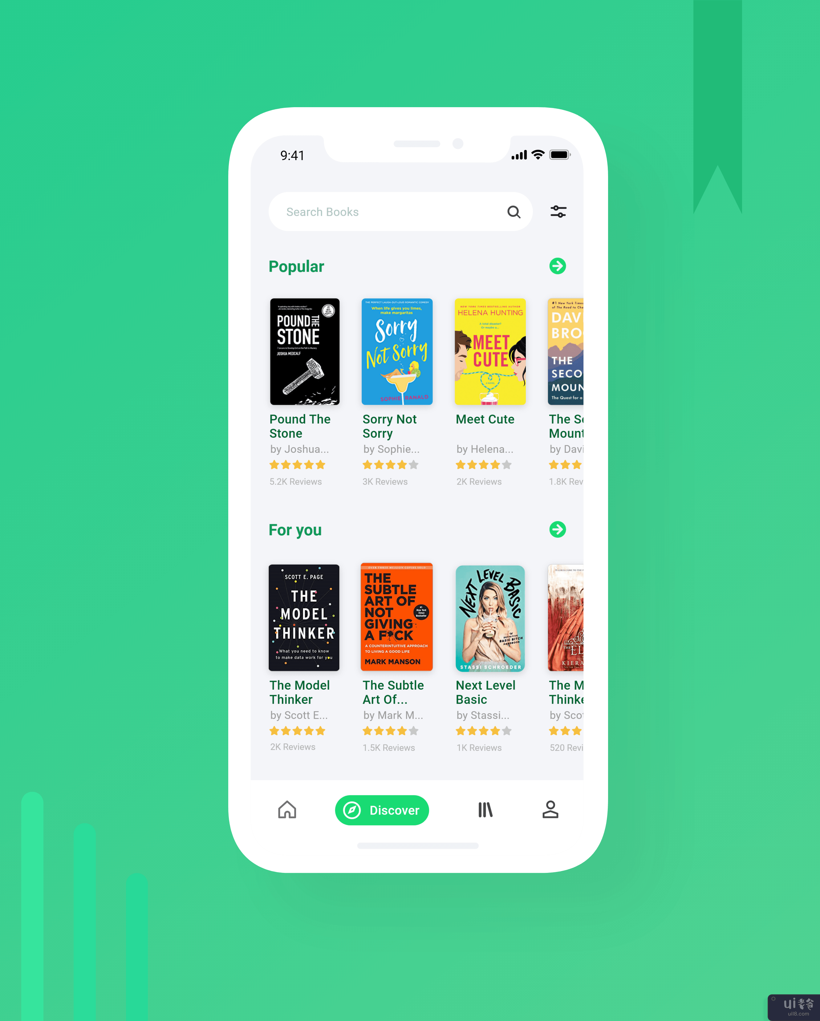 发现和过滤书店应用概念(Discover & Filter BookStore App Concept)插图1