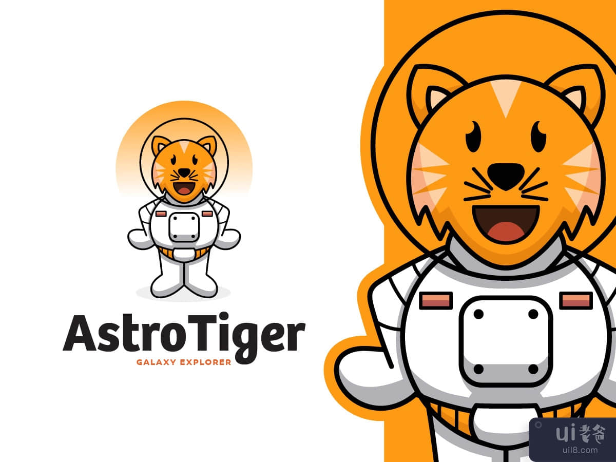 Astro Tiger Mascot Logo Template