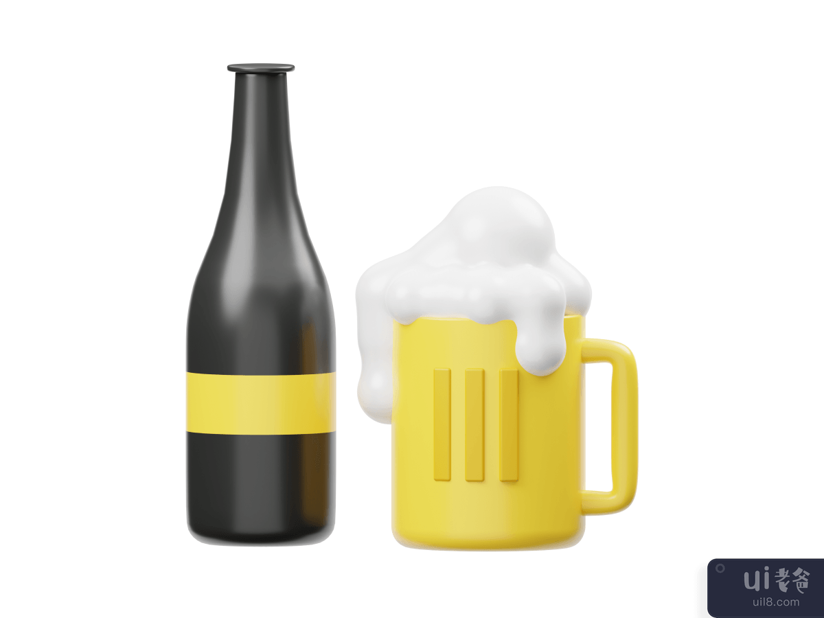 Beer 3D Render illustration