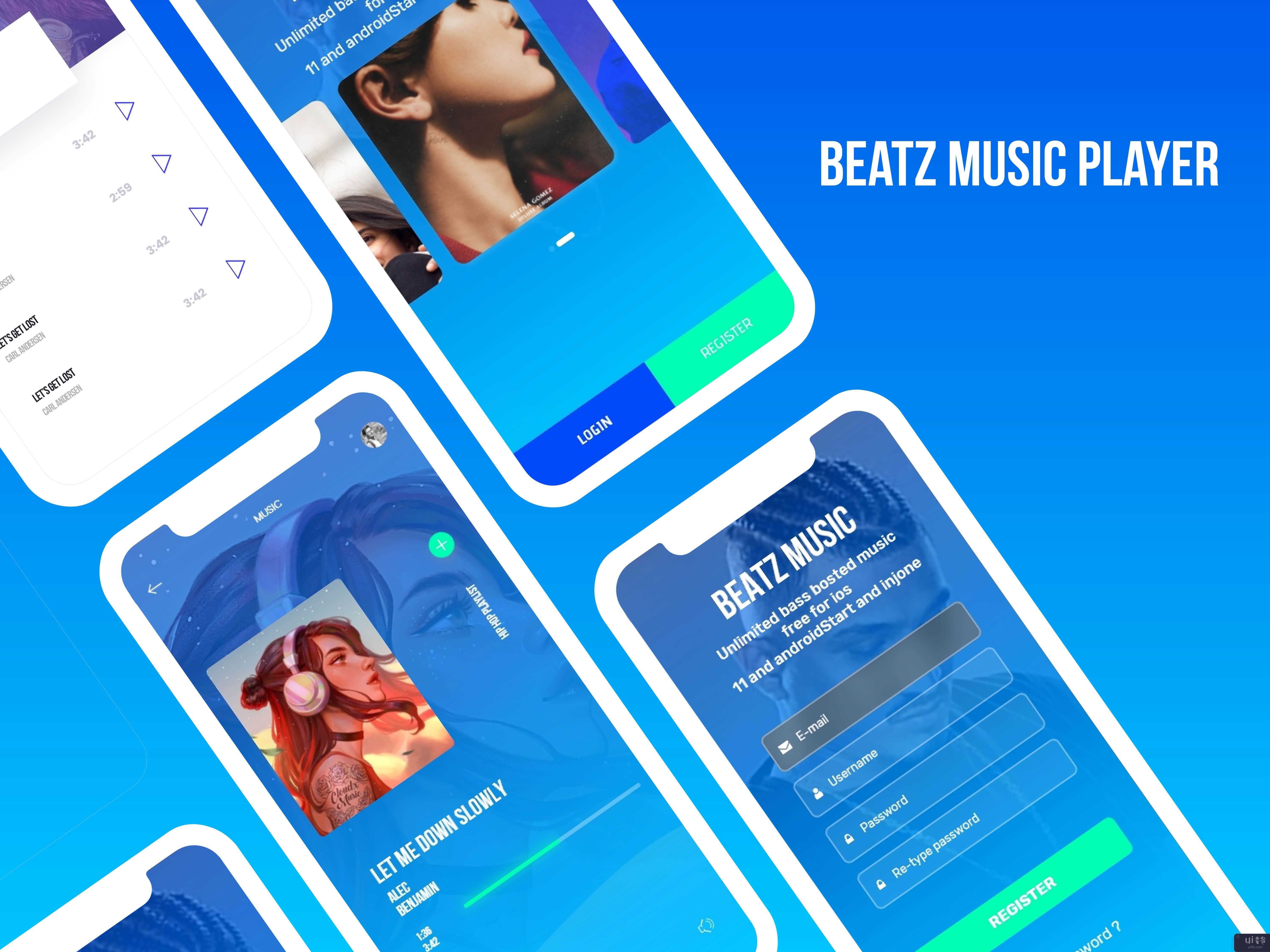 音乐播放器 UI 套件(Music Player UI Kit)插图