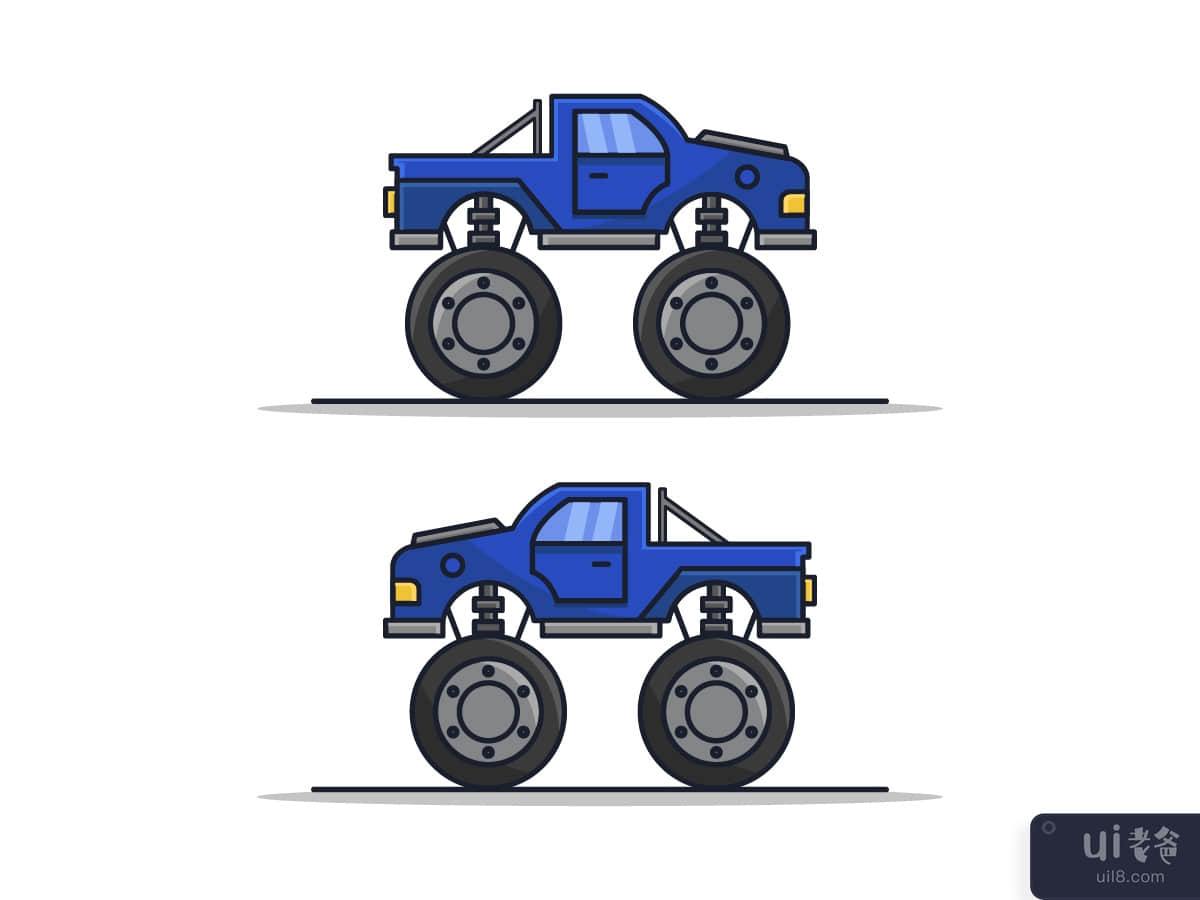 Monster truck illustrated