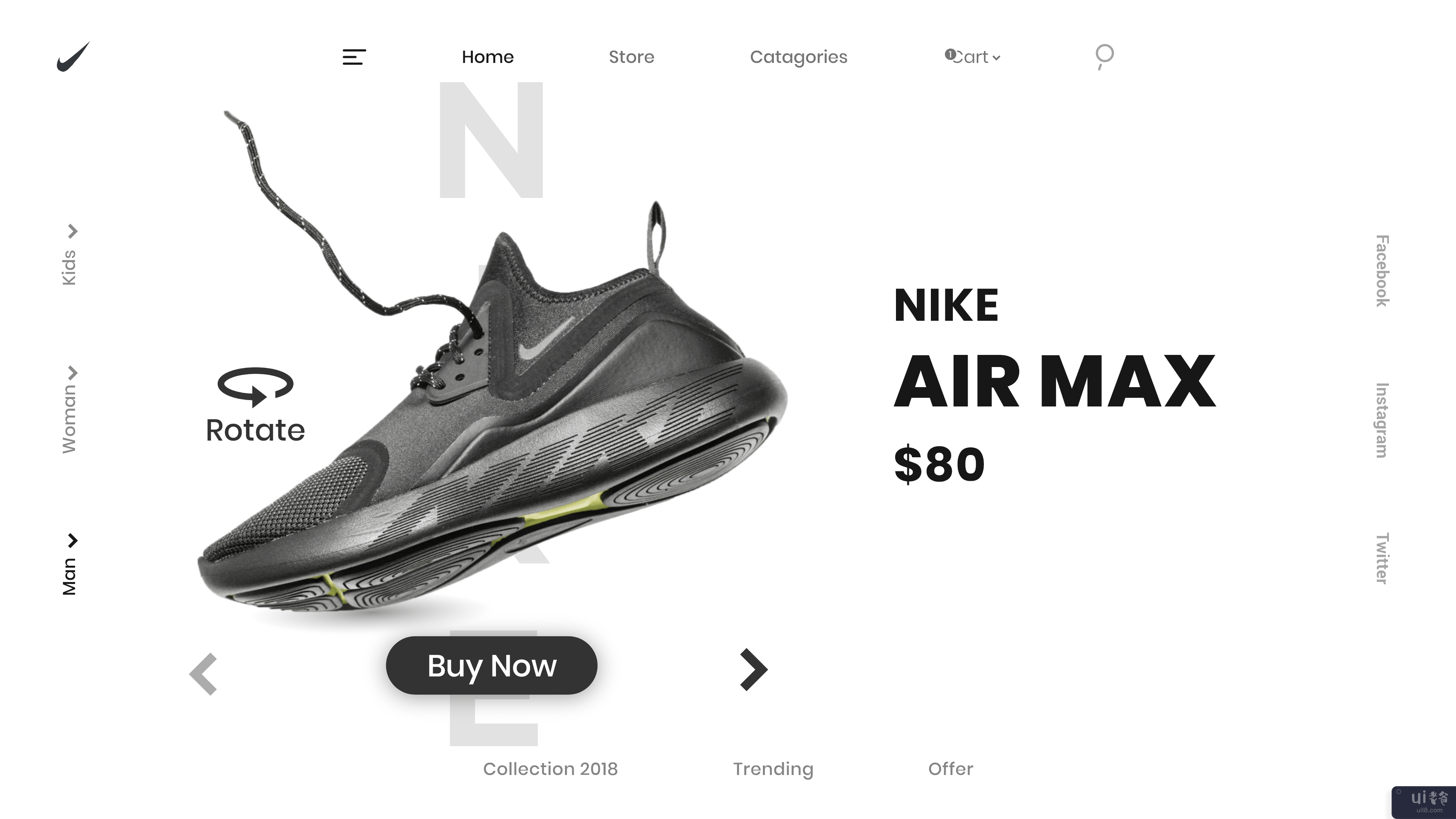 耐克鞋登陆页面(Nike shoes landing page)插图