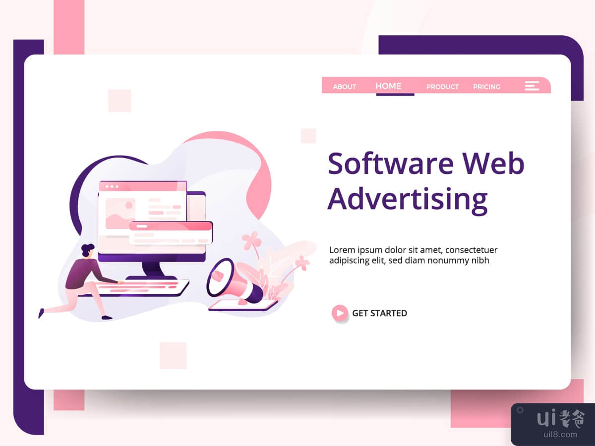 Software Web Advertising modern illustration vector