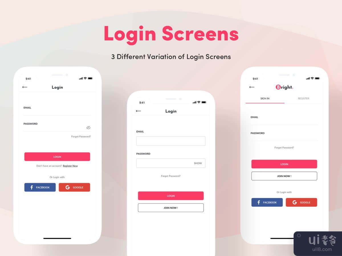 明亮的应用程序 UI 套件(Bright App UI Kit)插图3