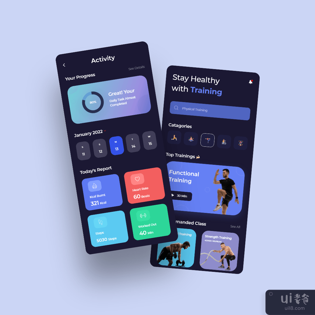 健身移动应用程序设计(Fitness Mobile Applications design)插图1