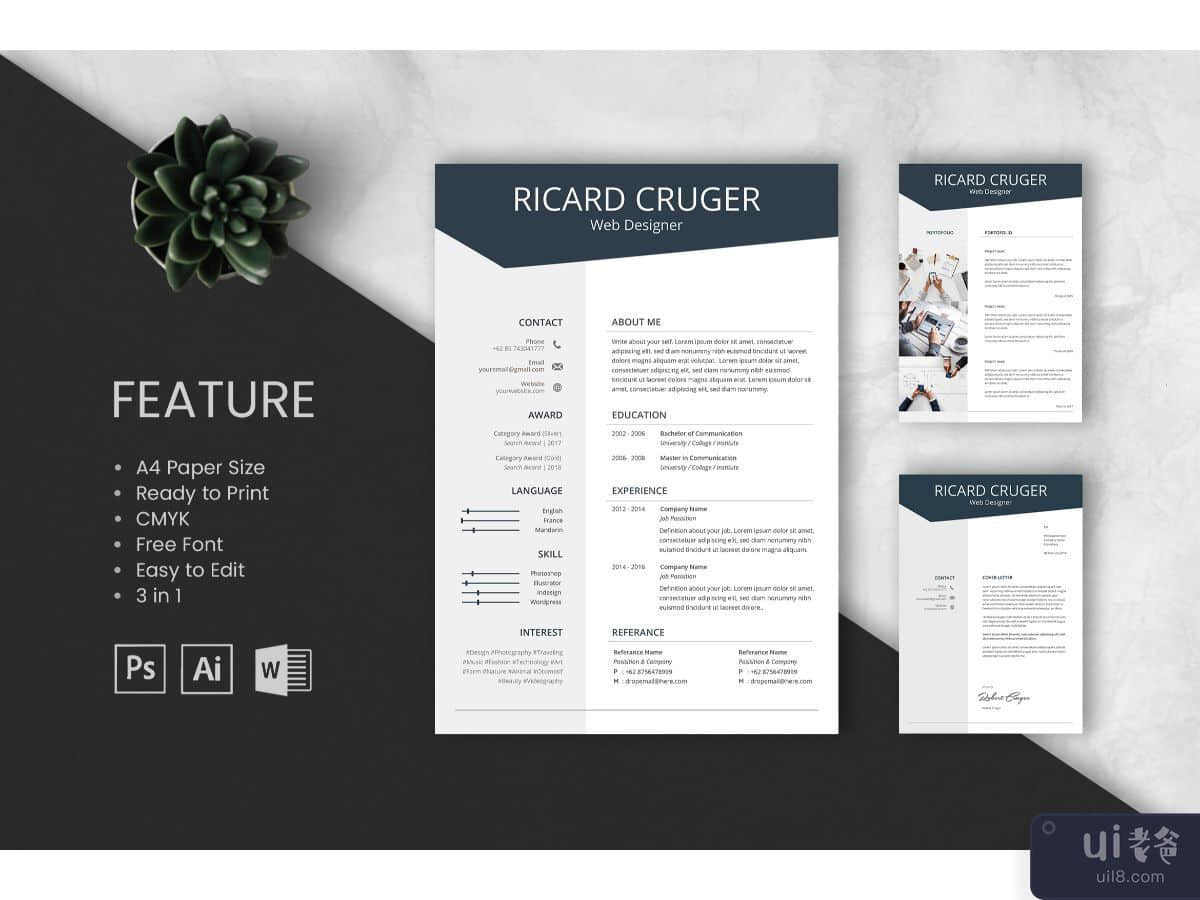 CV Resume Web Designer Profile