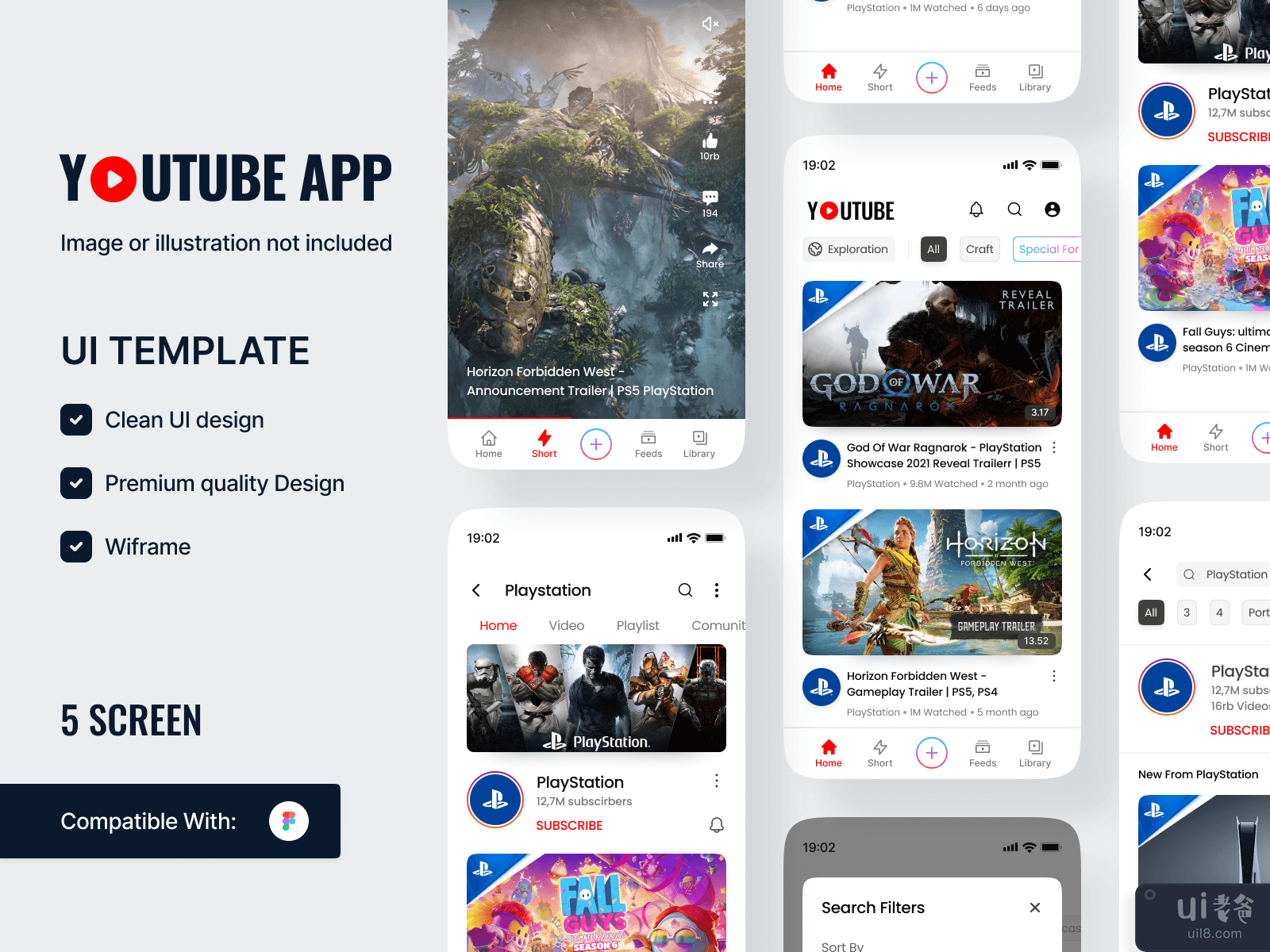 Youtube Mobile App - UI Kits Template