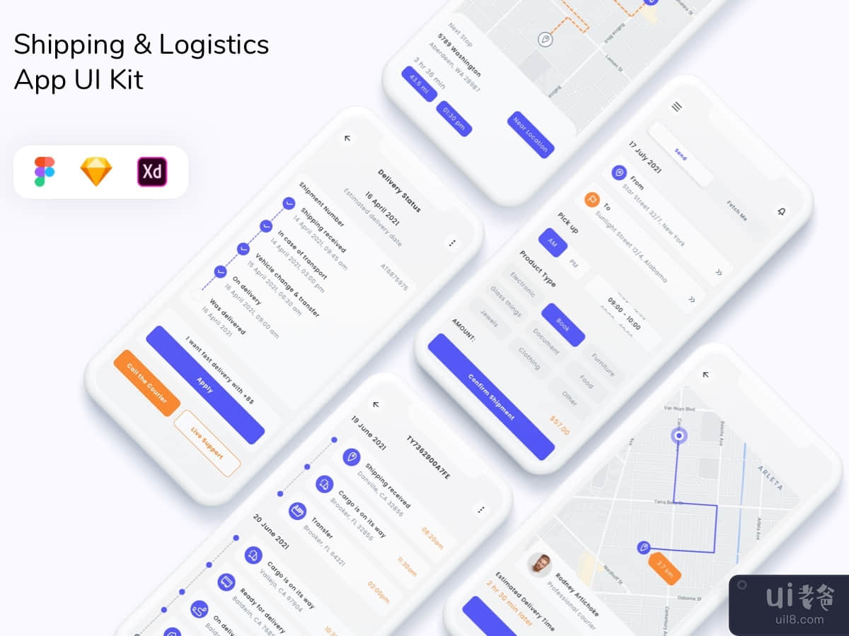 Shipping & Logistics App UI Kit