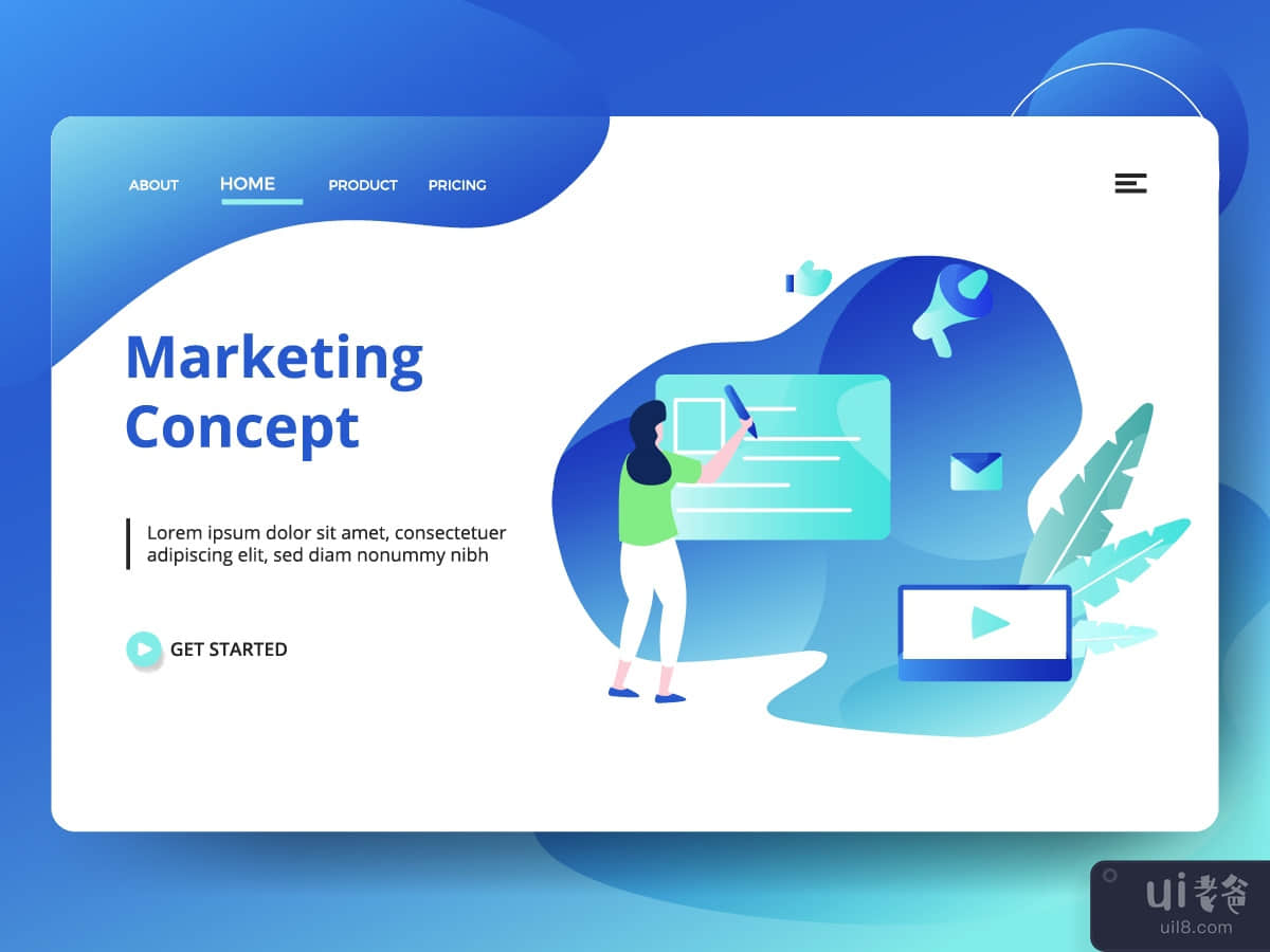 Landing Page Marketing Concept