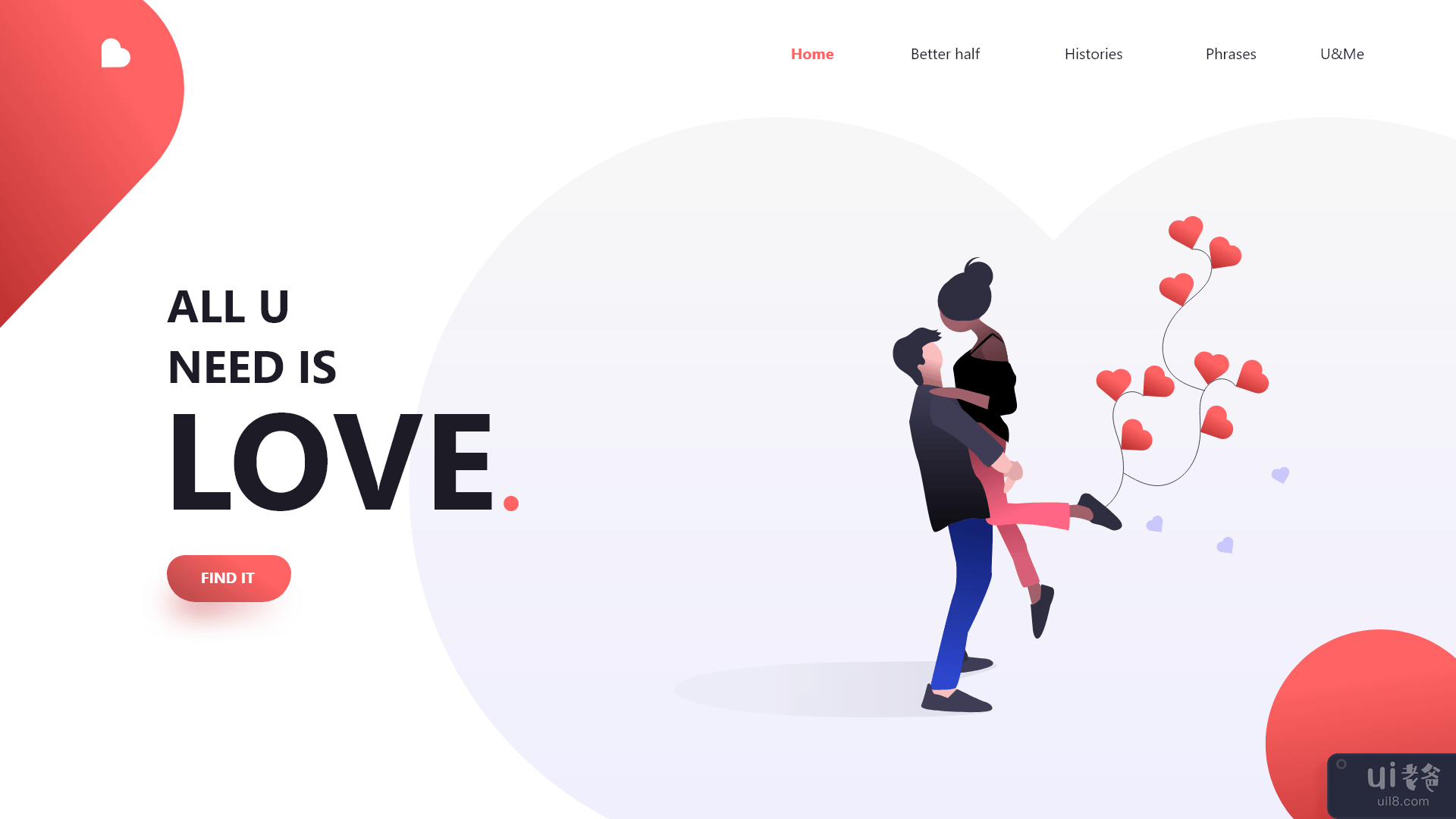 登陆爱页面模板(Landing Love Page Template)插图