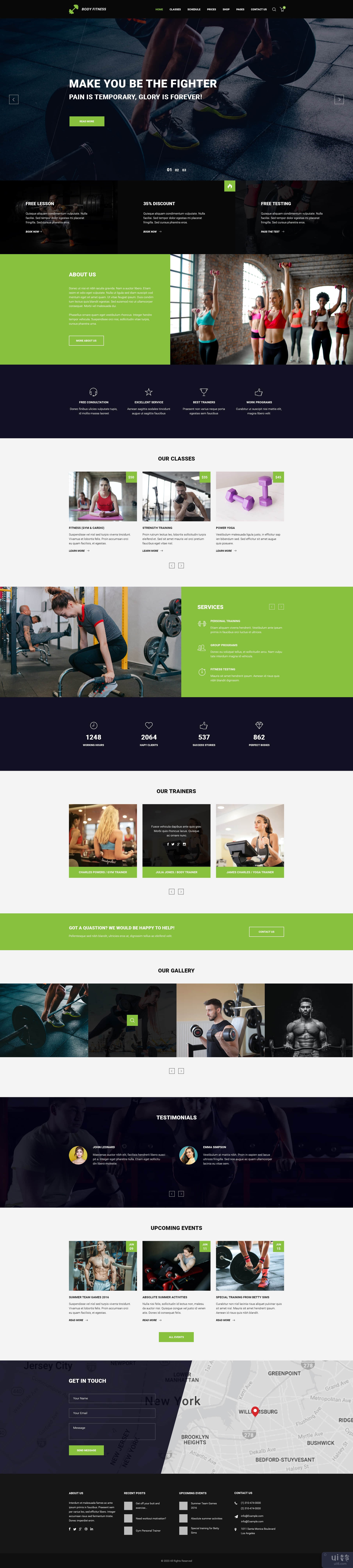 健身房健身网页模板(Gym Fitness Web Template)插图
