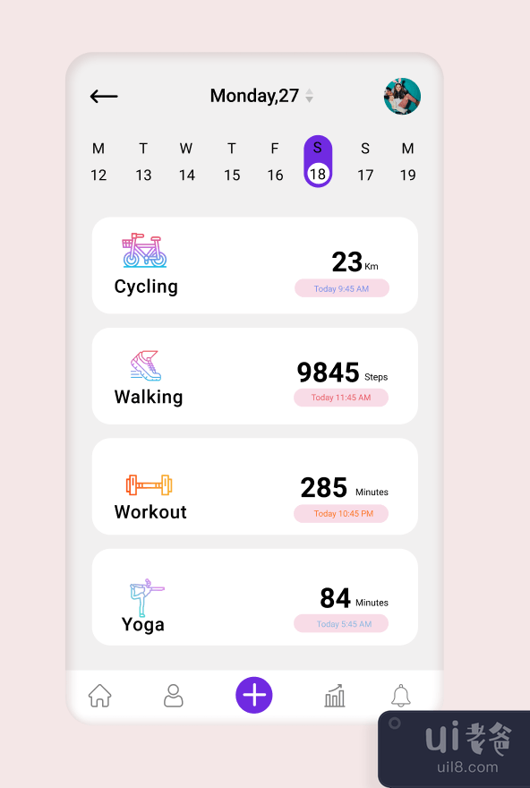 健身应用界面(Fitness App UI)插图2
