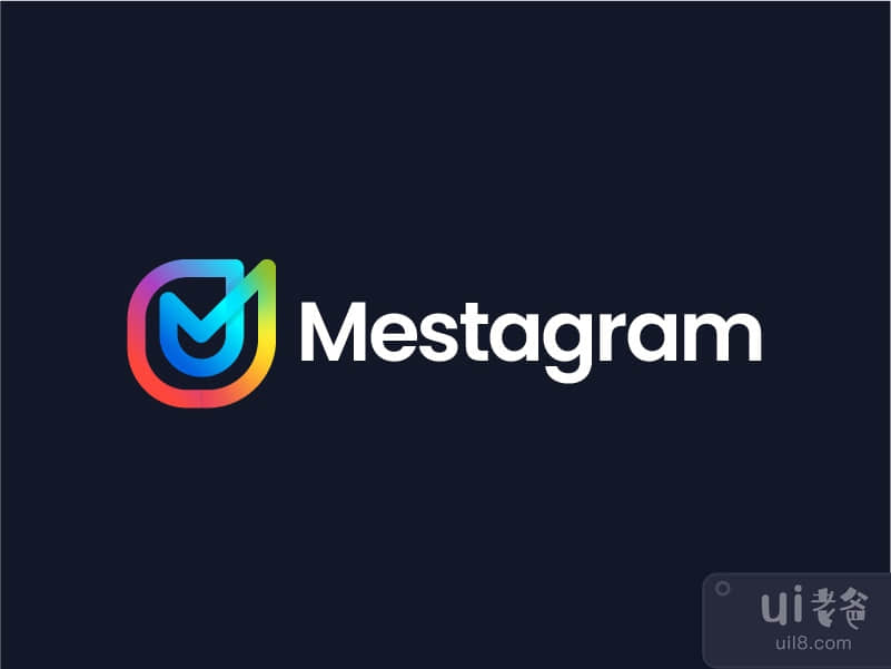 M标志设计模板-M品牌-M现代标志-彩色标志-mestagram(M Logo design template -M Branding - M Modern Logo - Colorful Logo - mestagram)插图