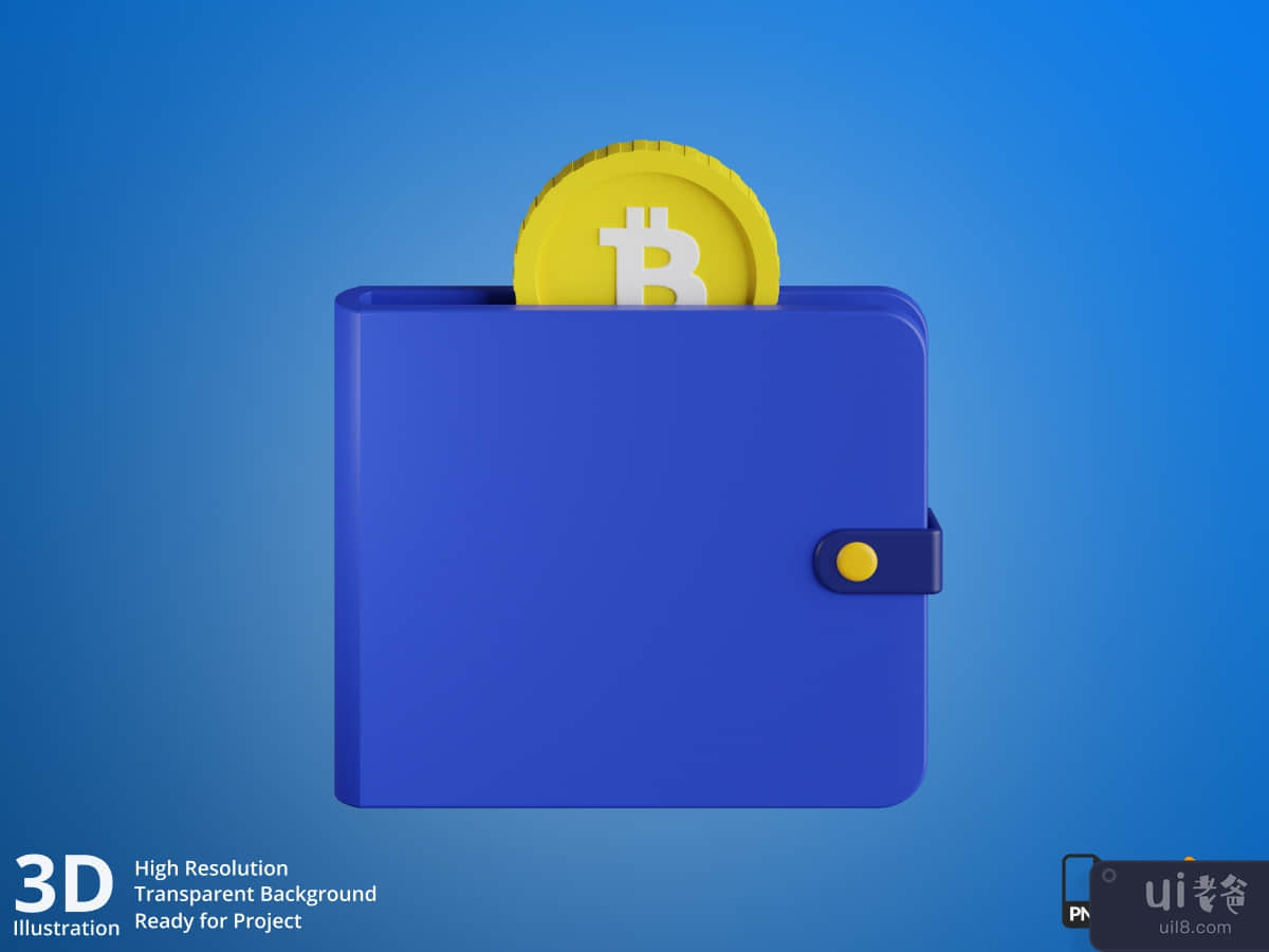 E-Wallet - Cryptocurrency Mining 3D Illustration