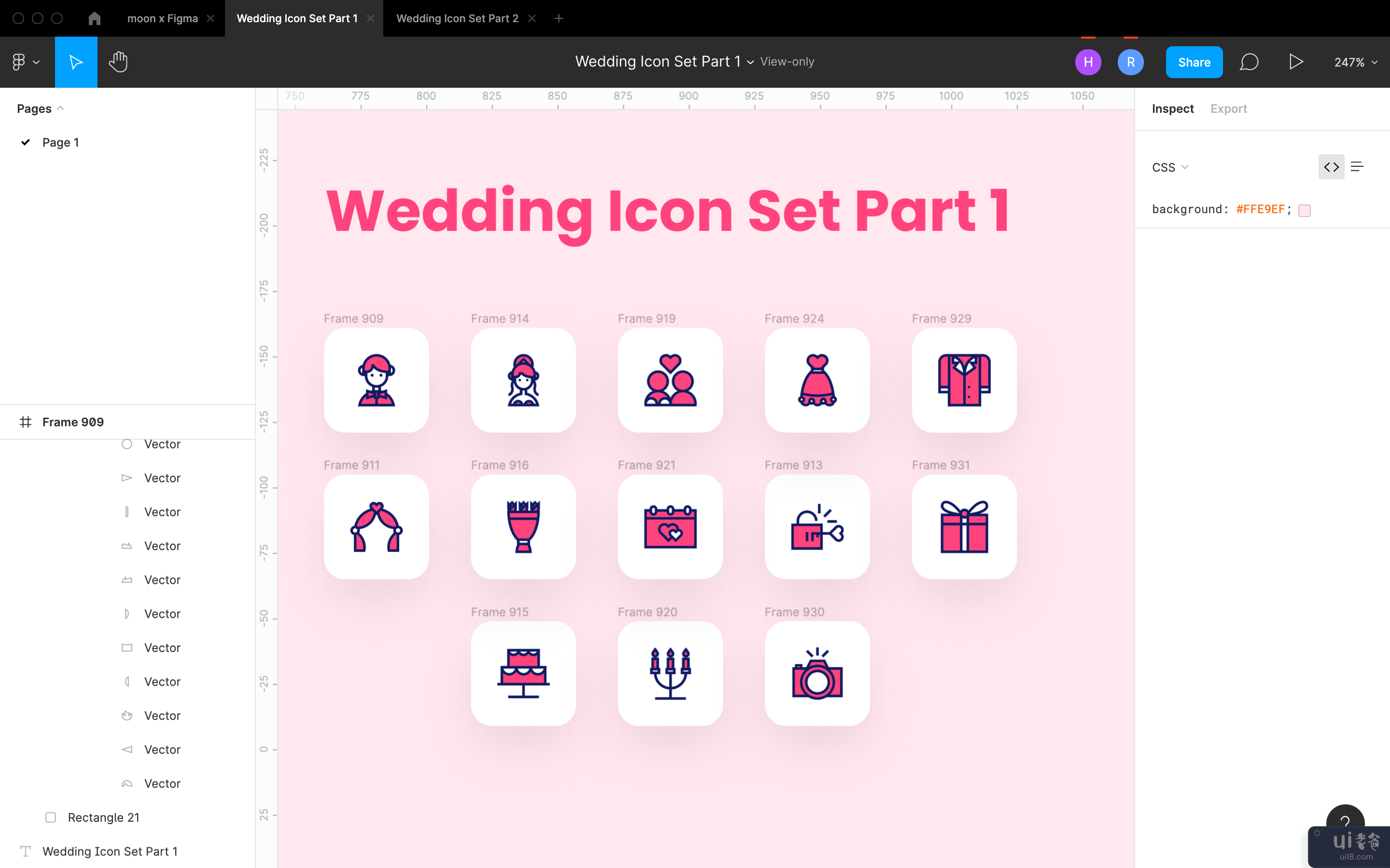 婚礼 （双色调） 概念图标集(Wedding (Duotone) Concept icon Set)插图