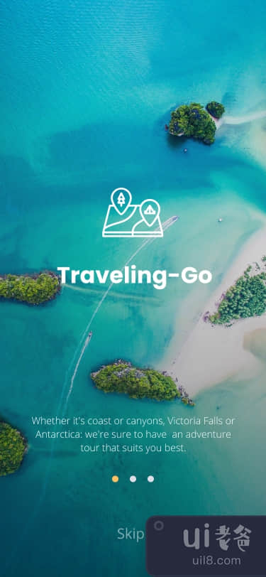 旅行移动应用程序的登录和注册屏幕(Sign in and Registration Screen for Travel Mobile App)插图