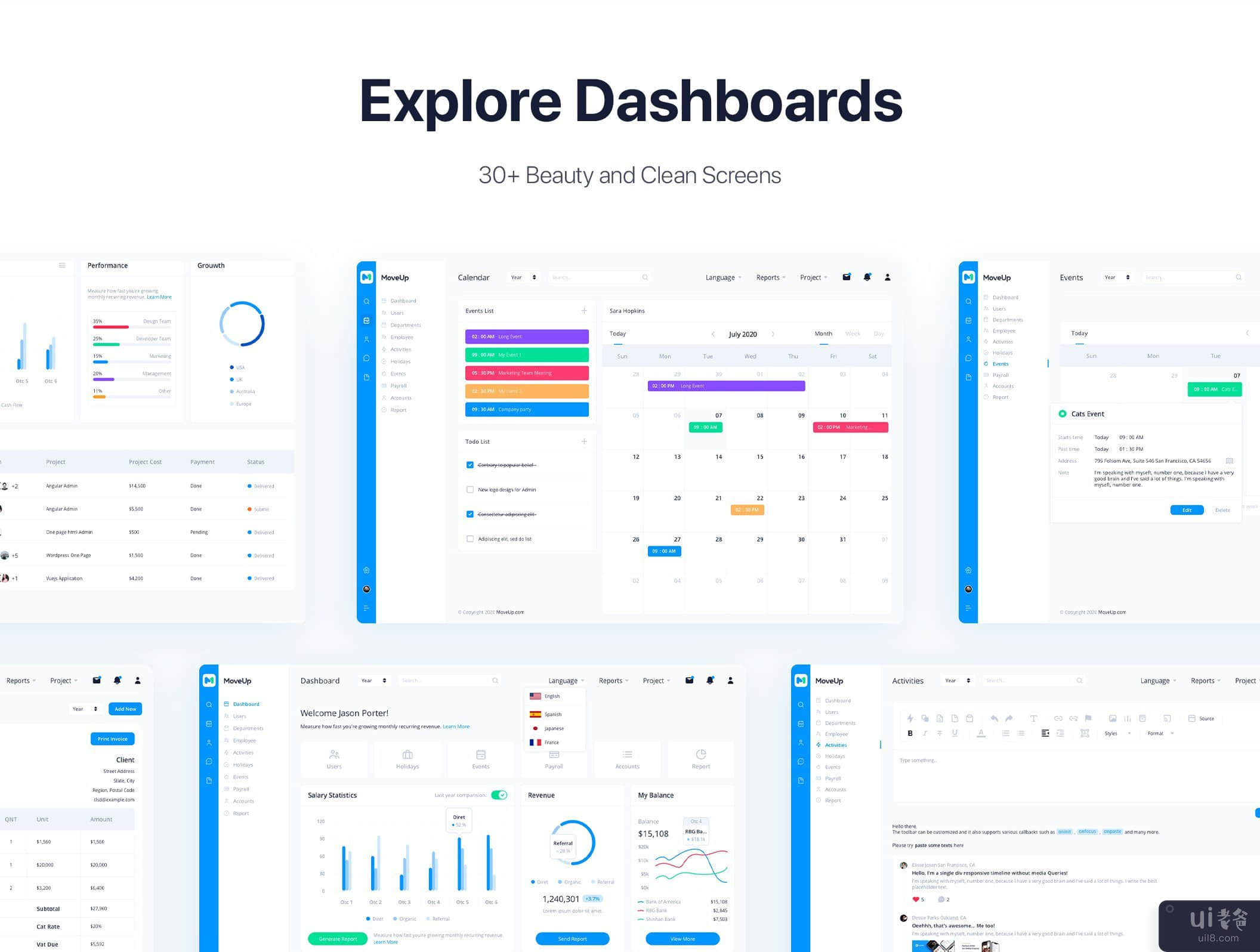 MoveUp - Sketch 的人力资源管理管理模板(MoveUp - HR Management Admin Template for Sketch)插图7