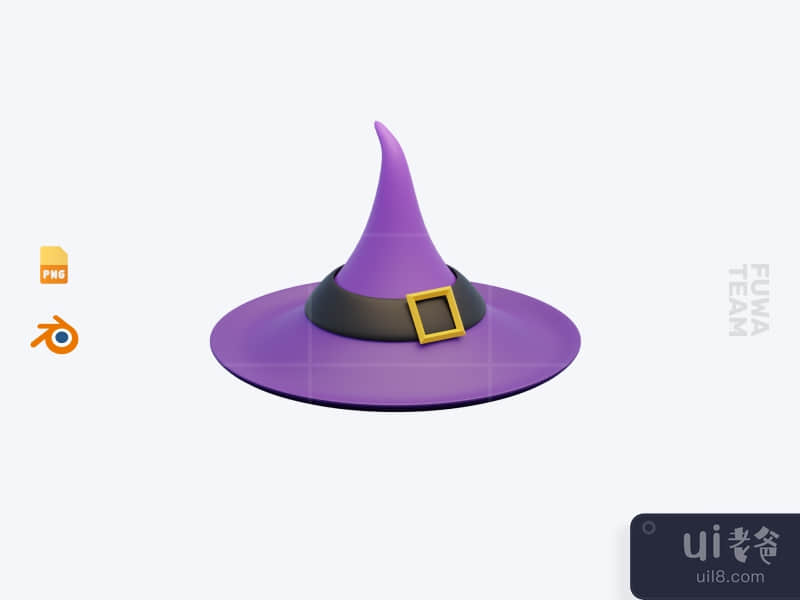 Witch Hat - 3D Halloween Icon Pack (front)
