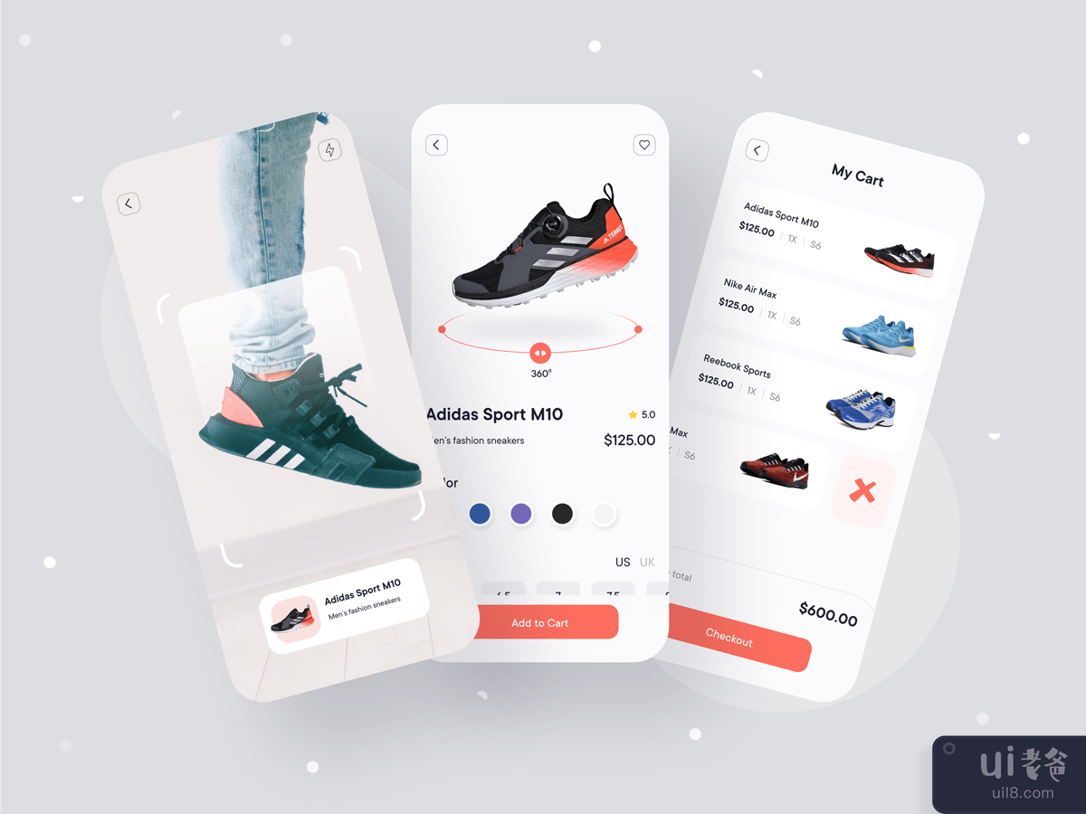 运动鞋移动应用设计（轻量版）(Sneakers Mobile Application Design (Light Version))插图