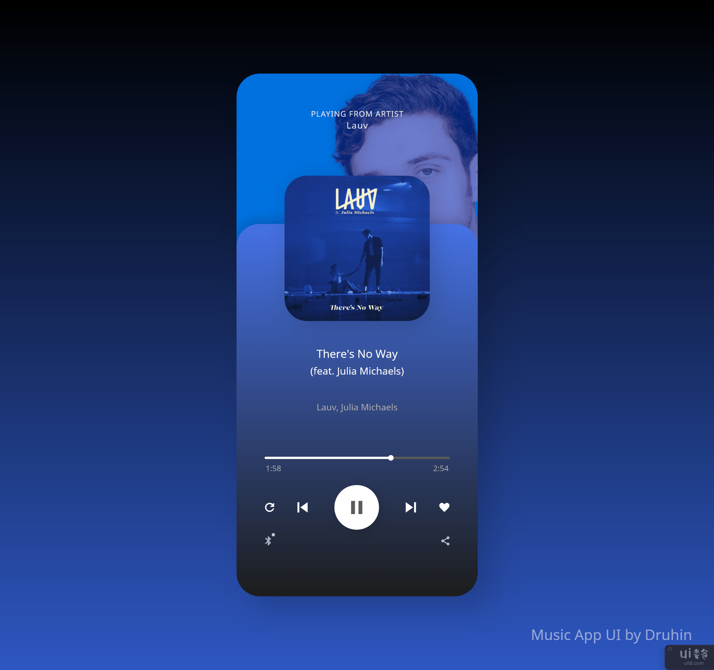 音乐应用 UI - 音乐播放器页面(Music App UI - Music Player Page)插图1