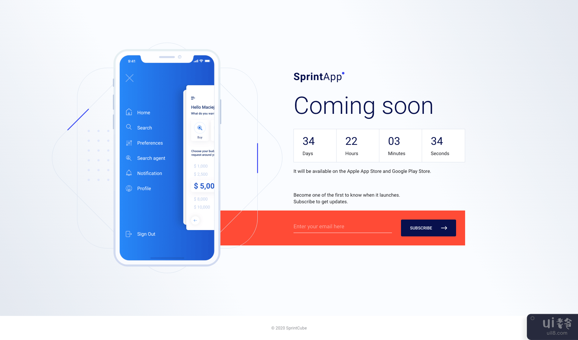 SprintApp - 移动应用登陆页面模板 (Figma)(SprintApp - Mobile app landing page template (Figma))插图2