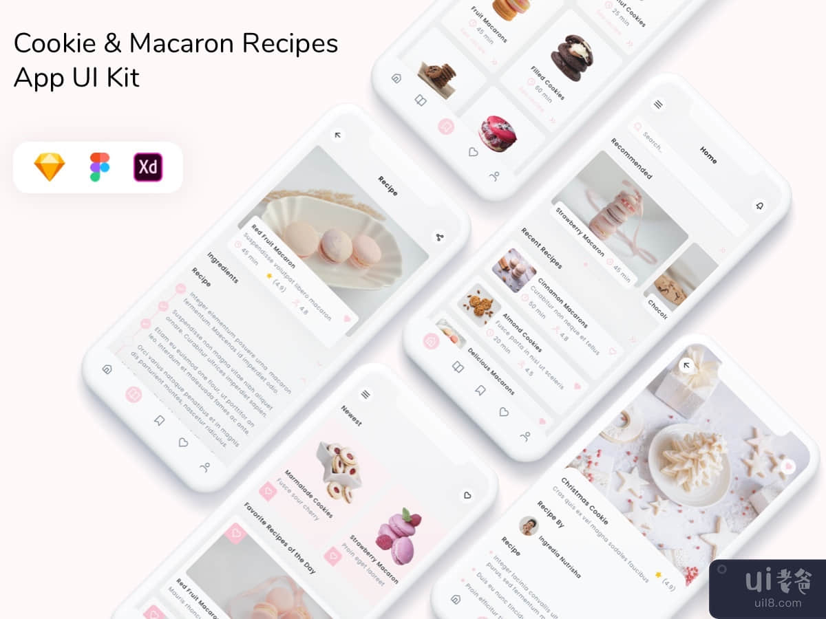 Cookie & Macaron Recipes App UI Kit