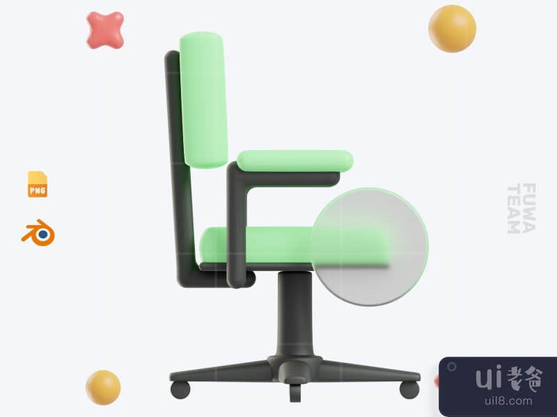 Chair - 3D Business and Finance icon pack (front)