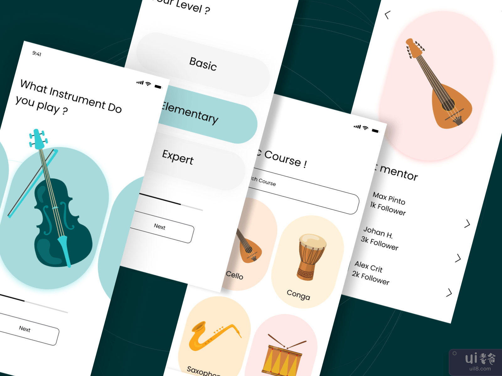 音乐🎼 学习手机📱 App UI设计(Music🎼 Learning Mobile📱 App UI Design)插图