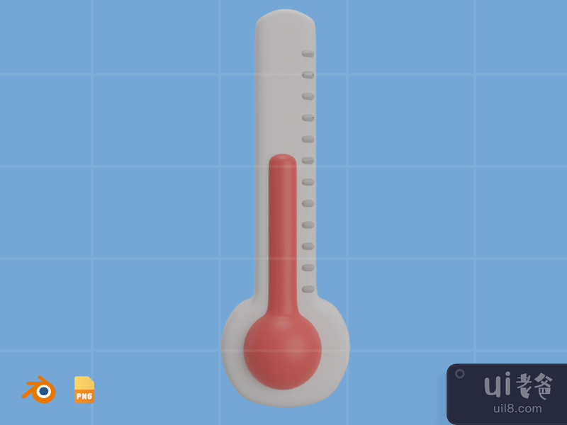 Thermometer - 3D Healthcare Illustration Pack (front)