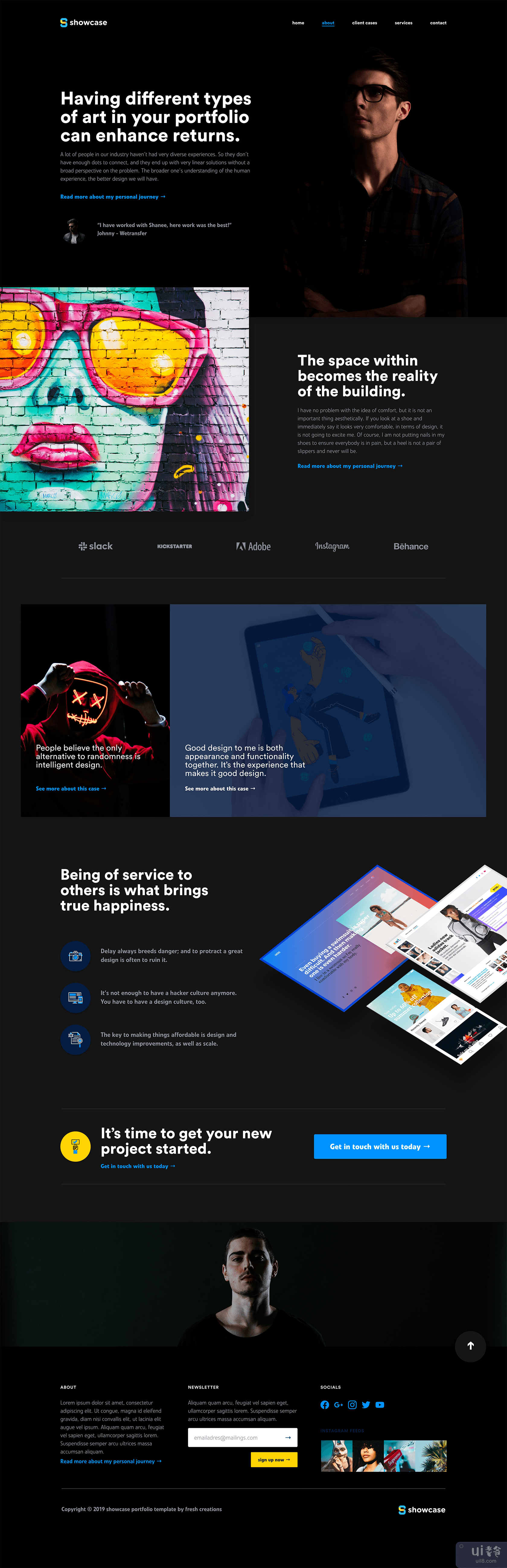 个人投资组合和代理模板 - 浅色和深色版本(Personal portfolio & agency template - Light and Dark version)插图1