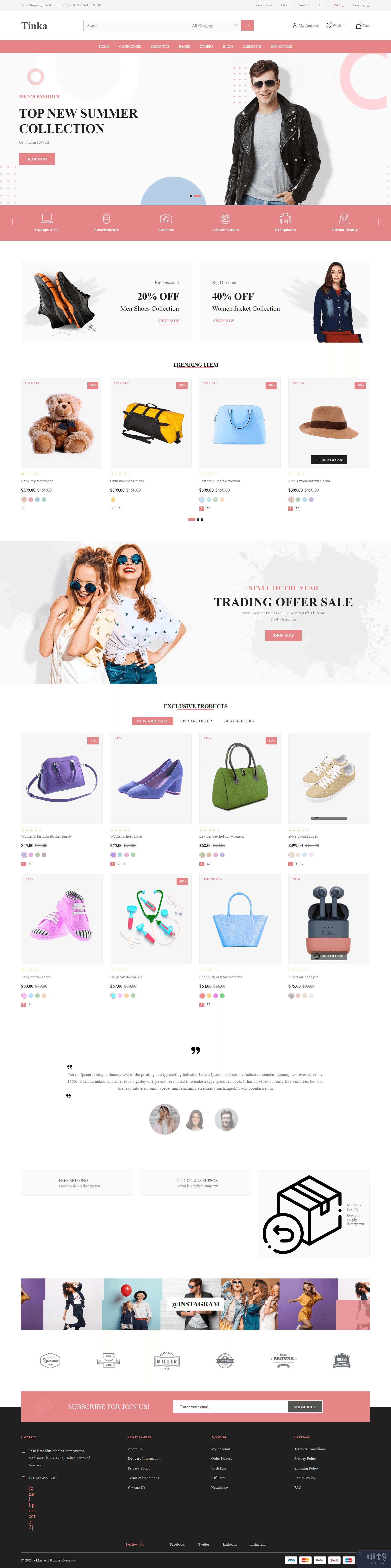 Tinka - 电子商务网站模板(Tinka - Ecommerce Website Template)插图