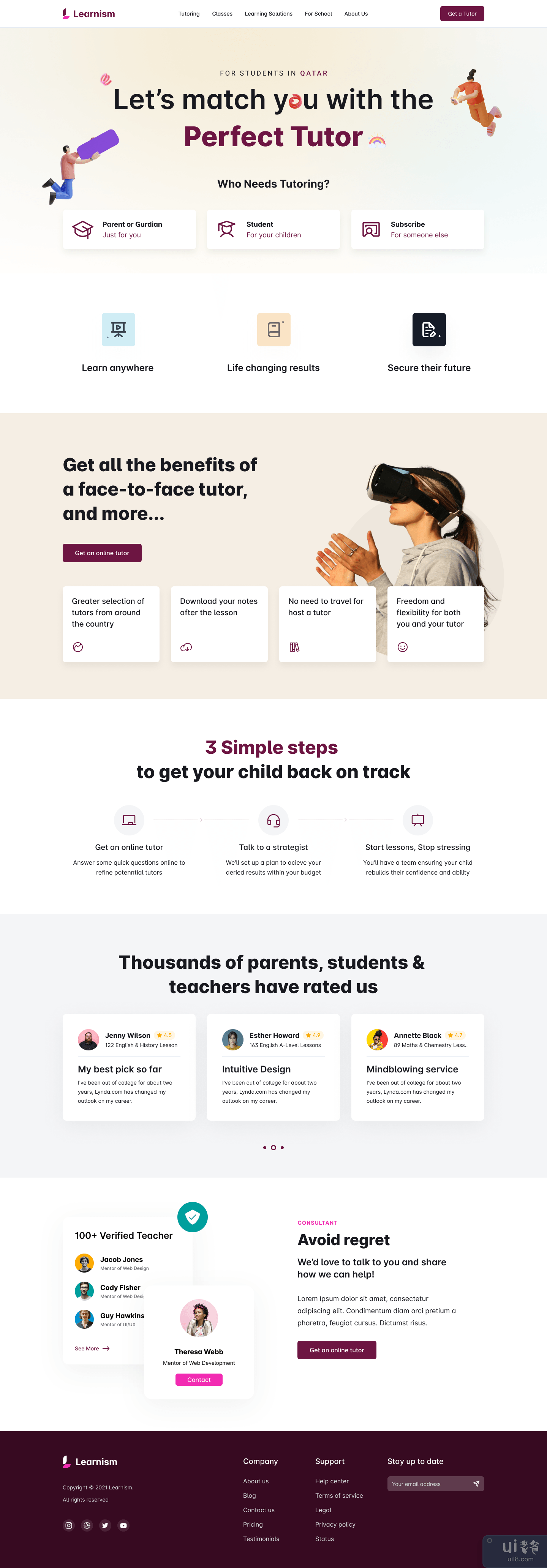 Learnism - 辅导登陆页面(Learnism - Tutoring Landing Page)插图