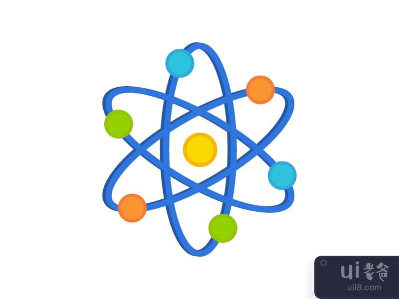 平面原子图标(Flat Atom Icon)插图