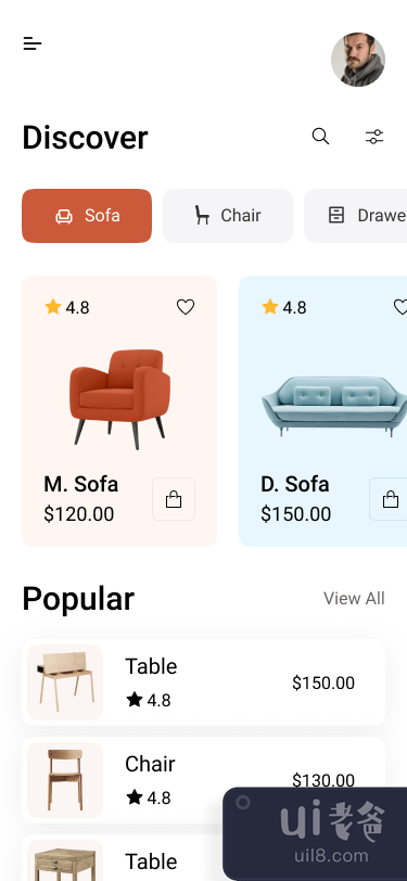 家具用户界面应用程序(Furniture User Interface App)插图