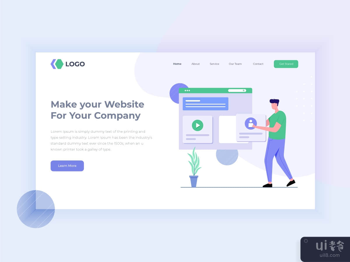  Make Your Website For Your Company landing page UI design