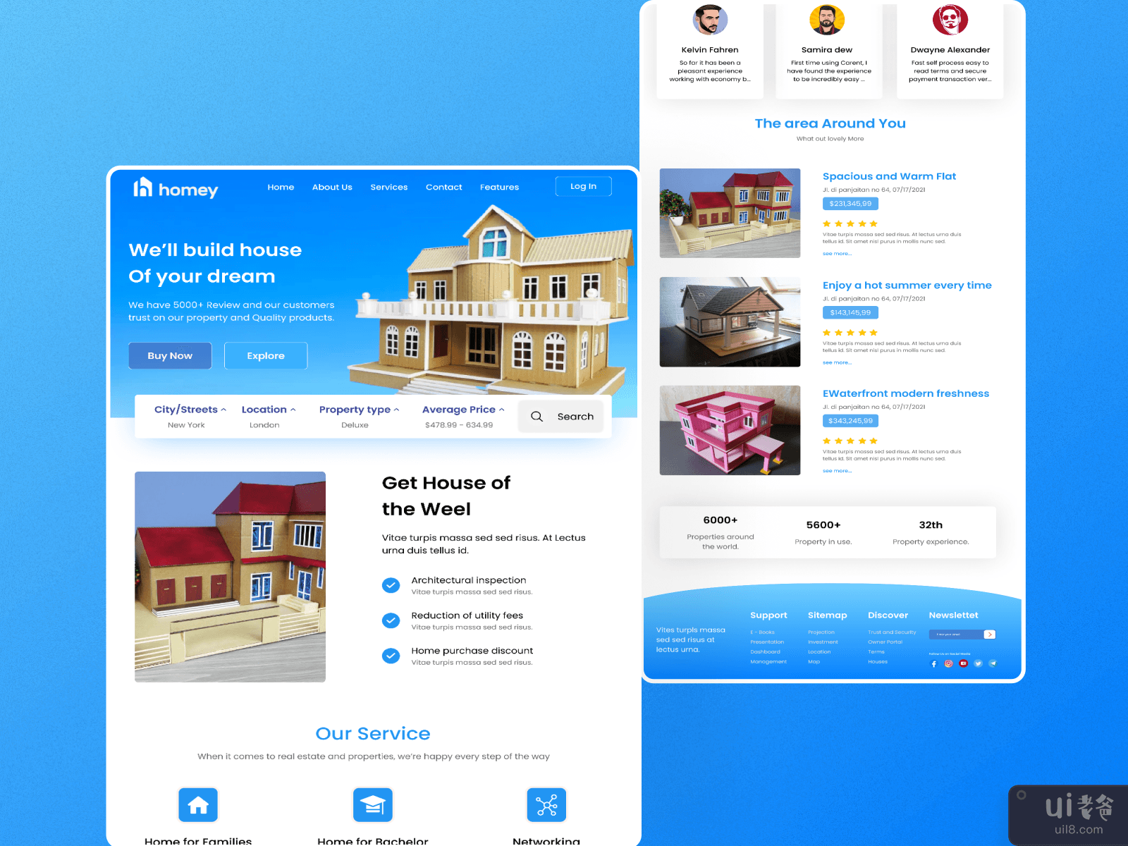 Home Website UI Design - Home Consultation