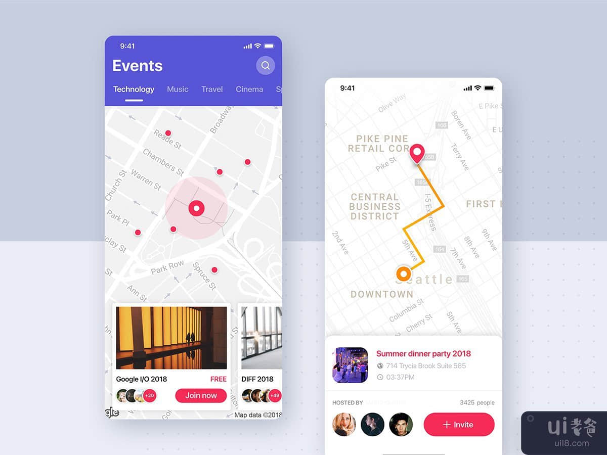 Events mobile UI concept