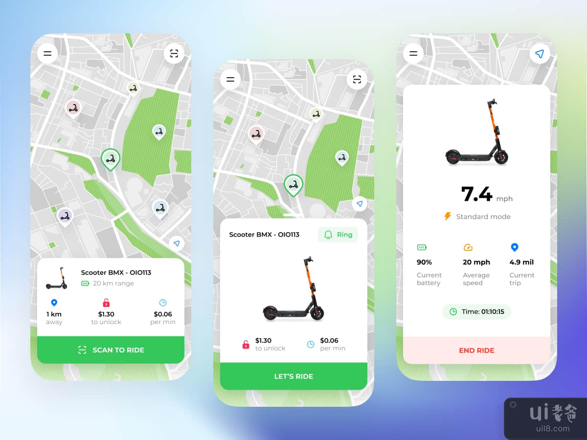 E-Scooter App - UI_UX Design