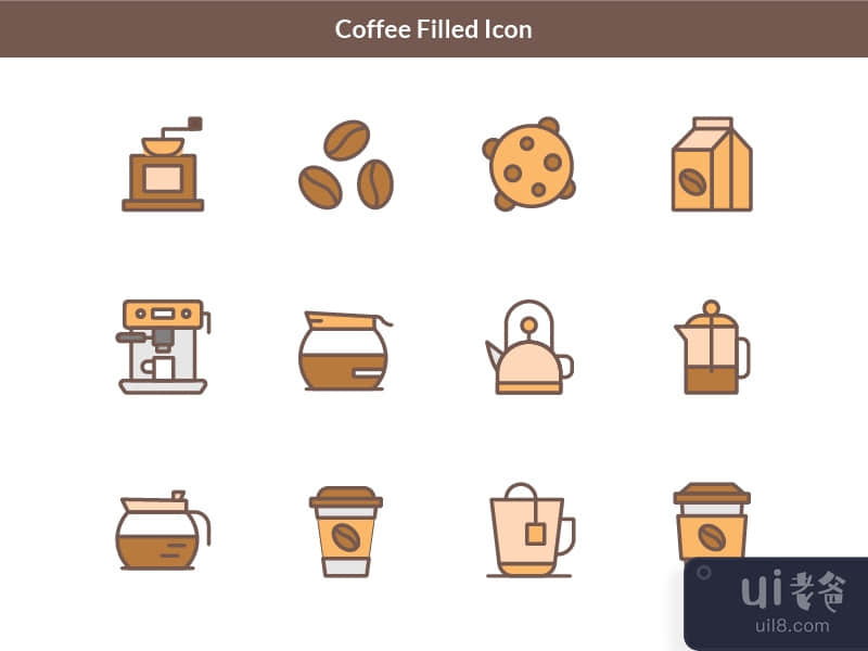 Coffee Filled Icon Pack 2