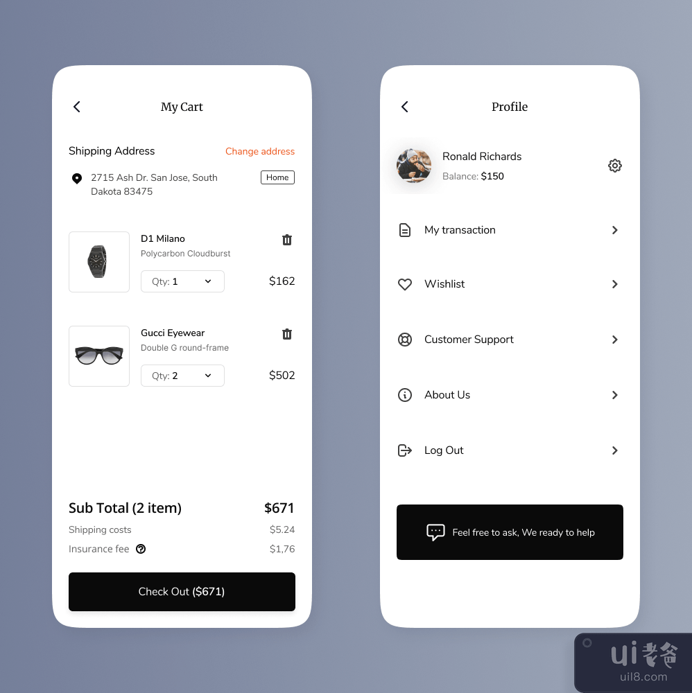 在线购物应用程序 - UI/UX(Online shopping app - UI/UX)插图2