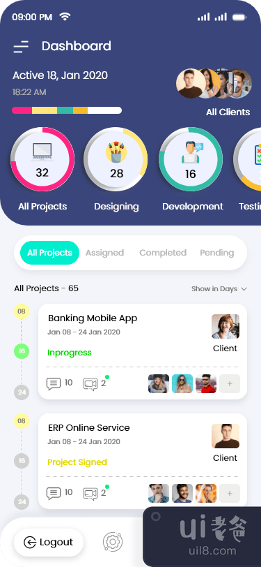 项目管理移动应用程序 UI 套件(Project Management Mobile App UI Kit)插图2